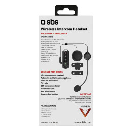 SBS TEMOTOINTERCOMK belaidis motociklų domofonas – juodas