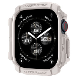 „Spigen Rugged Armor“ dirželis, skirtas „Apple Watch 10“ (46 mm) – smėlio spalvos
