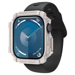 „Spigen Rugged Armor“ dirželis, skirtas „Apple Watch 10“ (46 mm) – smėlio spalvos