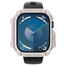 „Spigen Rugged Armor“ dirželis, skirtas „Apple Watch 10“ (46 mm) – smėlio spalvos