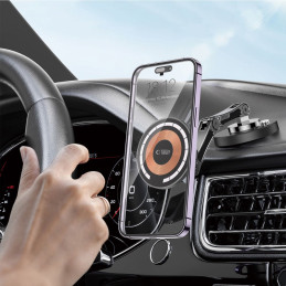 „Tech-Protect MM15W-V8“ magnetinis automobilio laikiklis prietaisų skydeliui su „MagSafe 15W“ – juodas