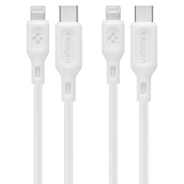 „Spigen DuraSync MFi USB-C“ / „Lightning“ laidas, 2 vnt., 100 cm, baltas