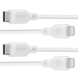 „Spigen DuraSync MFi USB-C“ / „Lightning“ laidas, 2 vnt., 100 cm, baltas