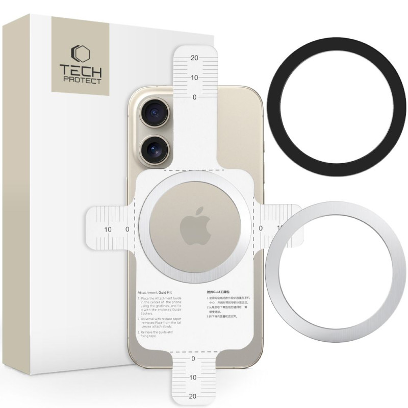 „Tech-Protect MMP-110 2in1“ magnetinis žiedas su „MagSafe“ – sidabriškai juodas