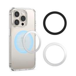 „Tech-Protect MMP-110 2in1“ magnetinis žiedas su „MagSafe“ – sidabriškai juodas