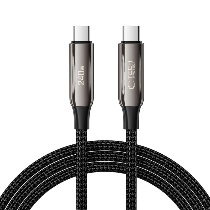 „Tech-Protect UB10T Ultraboost USB-C PD240W/ QC4.0“ laidas, 200 cm, juodas