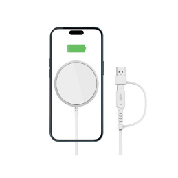 „Tech-Protect QI15W-A44“ magnetinis belaidis įkroviklis su „MagSafe“ – baltas