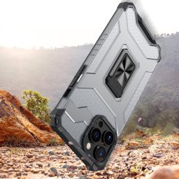Crystal Ring Case šarvuotas hibridinis korpuso dangtelis + magnetinis laikiklis iPhone 13 Pro Max žalias