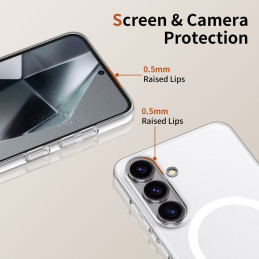 „Tech-Protect MagSlim MagSafe“ dėklas, skirtas „Samsung Galaxy S25“ – skaidrus