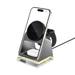 „Tech-Protect QI15W-A43“ 3in1 belaidis įkroviklis su „MagSafe“ funkcija, skirtas „Apple“ įrenginiams – juodas
