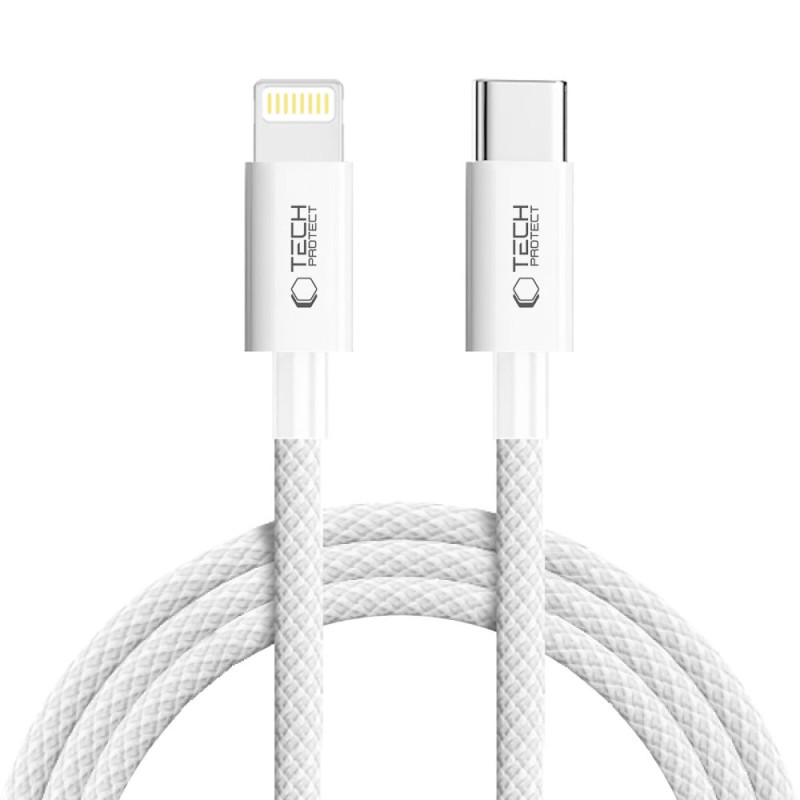 „Tech-Protect UltraBoost USB-C / Lightning PD27W/ 3A“ laidas, 200 cm – pilkas
