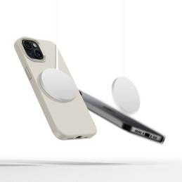 „Tech-Protect“ silikoninis „PUZ MagSafe“ dėklas „iPhone 15“ – smėlio spalvos
