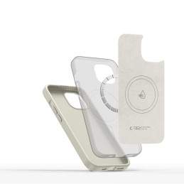 „Tech-Protect“ silikoninis „PUZ MagSafe“ dėklas „iPhone 15“ – smėlio spalvos