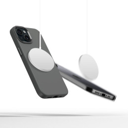 „Tech-Protect“ silikoninis „PUZ MagSafe“ dėklas „iPhone 15“ – pilkas
