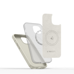 „Tech-Protect“ silikoninis PU dėklas „MagSafe“, skirtas „iPhone 14“ – smėlio spalvos