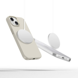 „Tech-Protect“ silikoninis PU dėklas „MagSafe“, skirtas „iPhone 14“ – smėlio spalvos