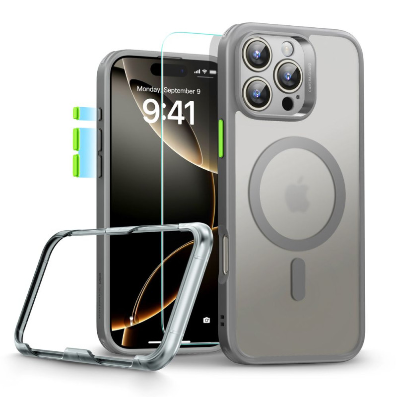 ESR Classic Pro Set Halolock MagSafe dėklas, skirtas iPhone 16 Pro Max – pilkas