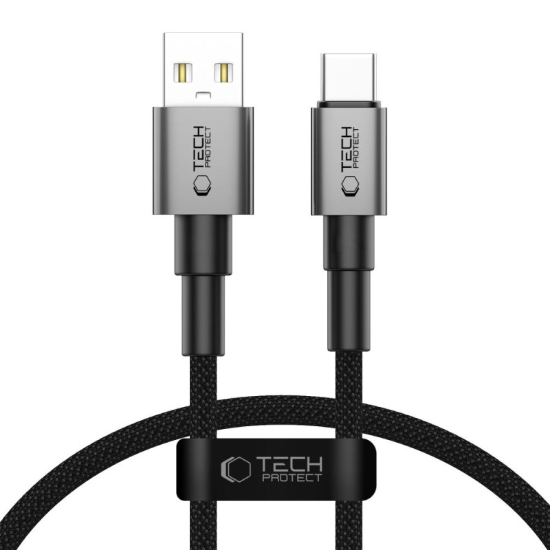 „Tech-Protect UltraBoost DNA“ USB-A / USB-C laidas 15 W / 3 A, 50 cm – pilkas