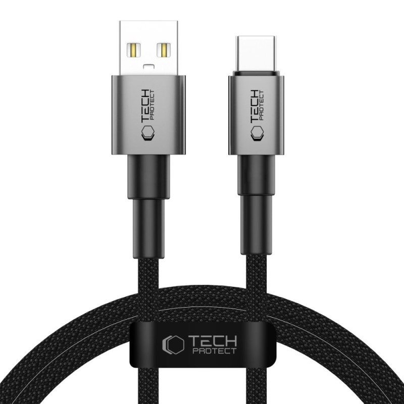 „Tech-Protect UltraBoost DNA“ USB-A / USB-C laidas 15 W / 3 A, 100 cm – pilkas