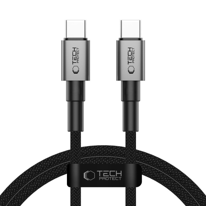„Tech-Protect UltraBoost DNA USB-C PD100W/ 5A“ laidas, 100 cm, pilkas