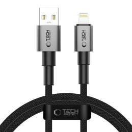 „Tech-Protect UltraBoost DNA“ USB-A / „Lightning“ laidas 15 W / 2,4 A, 100 cm – pilkas