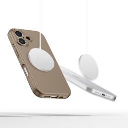 „Tech-Protect“ skysto silikono „MagSafe iPhone 16“ dėklas – rudas