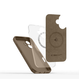 „Tech-Protect“ skysto silikono „MagSafe iPhone 16“ dėklas – rudas