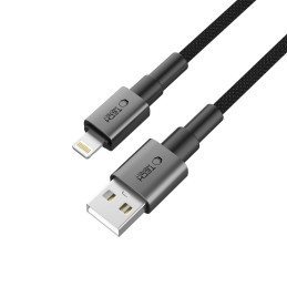 „Tech-Protect UltraBoost DNA“ USB-A / „Lightning“ laidas 15 W / 2,4 A, 200 cm – pilkas