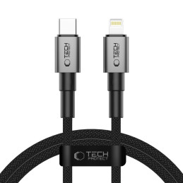 „Tech-Protect UltraBoost DNA USB-C / Lightning PD27W/ 3A“ laidas, 100 cm, pilkas