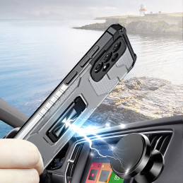 Crystal Ring Case šarvuotas hibridinis dėklo dangtelis + magnetinis laikiklis Samsung Galaxy A72 4G žalia