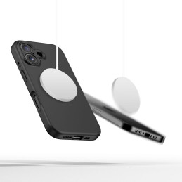 „Tech-Protect“ skysto silikono „MagSafe iPhone 16“ dėklas – juodas
