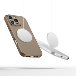 „Tech-Protect“ skysto silikono „MagSafe“ dėklas, skirtas „iPhone 16 Pro“ – rudas