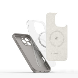 „Tech-Protect“ skysto silikono „MagSafe iPhone 16 Pro“ dėklas – pilkas