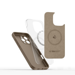 „Tech-Protect“ skysto silikono „MagSafe“ dėklas, skirtas „iPhone 16 Pro Max“ – rudas