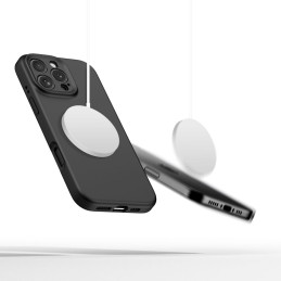 „Tech-Protect“ skysto silikono „MagSafe“ dėklas, skirtas „iPhone 16 Pro Max“ – juodas
