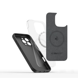 „Tech-Protect“ skysto silikono „MagSafe“ dėklas, skirtas „iPhone 16 Pro Max“ – juodas
