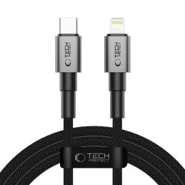„Tech-Protect Ultraboost DNA USB-C / Lightning PD27W/ 3A“ laidas, 200 cm, pilkas