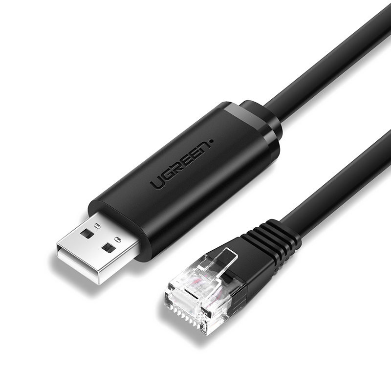 Ugreen konsolės kabelis USB - Ethernet RJ45 adapteris 1,5 m juodas (CM204)