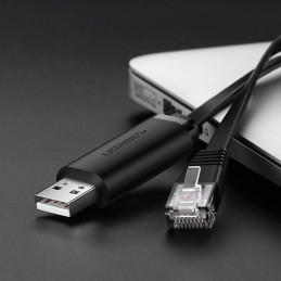 Ugreen konsolės kabelis USB - Ethernet RJ45 adapteris 1,5 m juodas (CM204)