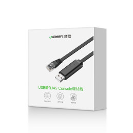 Ugreen konsolės kabelis USB - Ethernet RJ45 adapteris 1,5 m juodas (CM204)