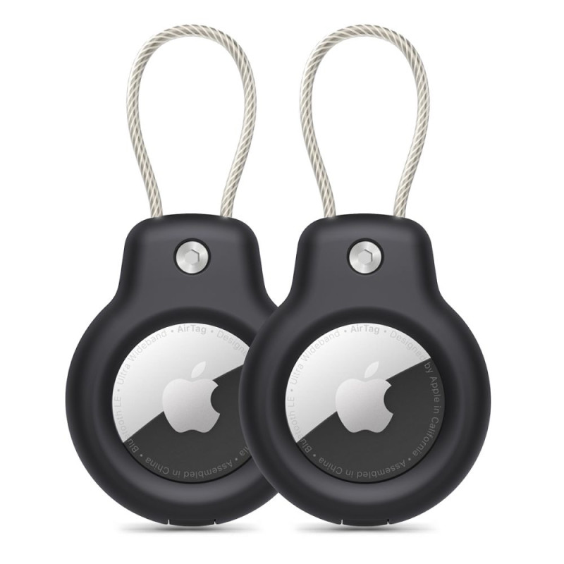 „Tech-Protect Rough Vein“ dviejų dėklų, skirtų „Apple AirTag“, pakuotė – juoda
