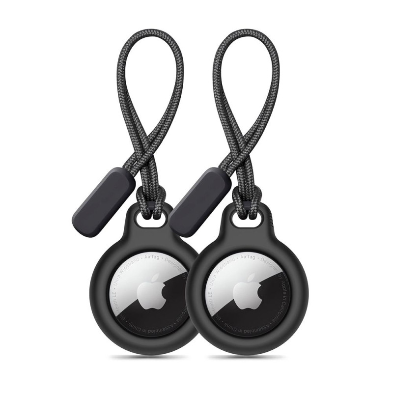 „Tech-Protect Rough“ dviejų dėklų pakuotė, skirta „Apple AirTag“ – juoda