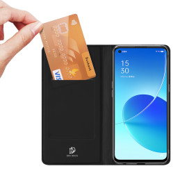 Dux Ducis Skin Pro dėklo dėklo dangtelis su atvartu, skirtas Oppo Reno6 4G juodas