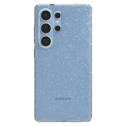 „Spigen“ skystųjų kristalų dėklas, skirtas „Samsung Galaxy S25 Ultra“ – skaidrus blizgučiais