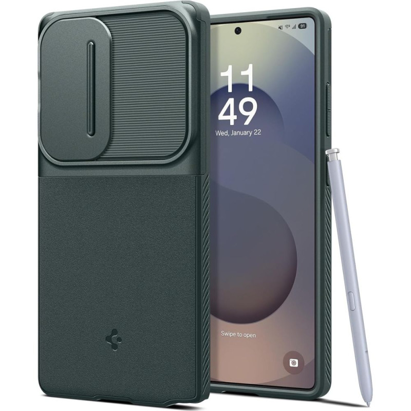 „Spigen Optic Armor“ dėklas, skirtas „Samsung Galaxy S25 Ultra“ – žalias