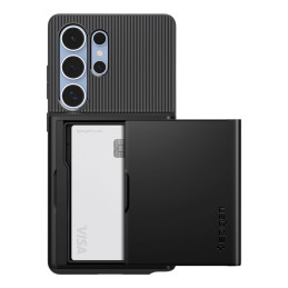 „Spigen Slim Armor CS“ dėklas, skirtas „Samsung Galaxy S25 Ultra“, juodas