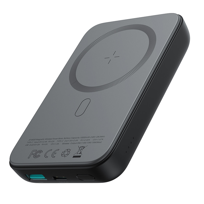 Joyroom JR-W020 20W 10000mAh MagSafe maitinimo blokas + USB-A - USB-C laidas 0,30 m - juodas