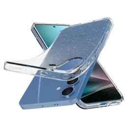 „Spigen“ skystųjų kristalų dėklas, skirtas „Samsung Galaxy S25+“ – blizgučiais permatomas