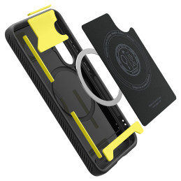 „Spigen Rugged Armor Mag MagSafe“ dėklas, skirtas „Samsung Galaxy S25“ – matinės juodos spalvos