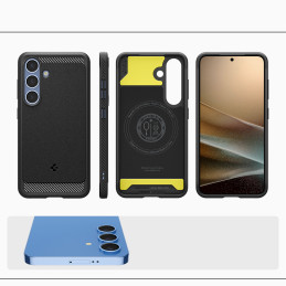 „Spigen Rugged Armor Mag MagSafe“ dėklas, skirtas „Samsung Galaxy S25“ – matinės juodos spalvos